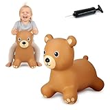 JAMARA 466001 Hüpftier Bär HoppyDoo - Spielzeug für Kinder, Hüpfspielzeug Baby Indoor/Outdoor, Geschenk für Kids, Gartenspielzeug, Bouncing, Pflegeleicht, BPA frei, mit Pumpe