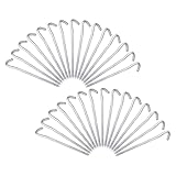KOMBIUDA 30st Heringe Campingpfähle Heavy Duty Metallpfähle Für Schlauchboote Strandzelt Nagel Zeltstangen Erdanker Bodenanker Pfähle Binden Spikes Zeltpfahlhammer Silver Aluminiumlegierung