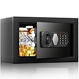 12L Safe Tresor Digitaler MöBeltresor mit NotschlüSsel Batteriekasten, Digital Wandtresor für, Geschäft, Büro, Hotel, Geld, Schmuck, Dokumente