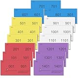 Nezyo 15 Büche Lose Nummernblöcke 1-1500 Doppelnummern Quittungsblock Garderobenmarken Pfandmarken Essensmarken Raffle Ticket für Party Verlosungen Großpackung Zahlenblöcke für Ausstellung Events
