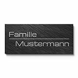 Schiefer Türschilder mit Gravur | Namensschild Briefkastenschild selbstklebend/blank Klingelschild mit mehr als 80 Motive | Größe ab 8x3,5 cm
