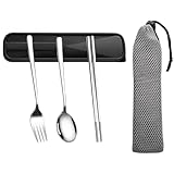 Reiseutensilien -Set - Gabel Spoon Combo Easy Clean Besteck, Spülmaschinen - Picknick -Besteck Und Essstäbchen | Wiederverwendbare Utensilien Camping -Tragetools, Besteck Für Picknicks