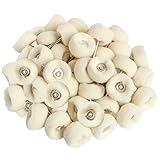 22 mm 40 Stück Kaschmir-Polierscheiben-Set, Wollfilz, Baumwoll-montierter 3 mm Schaft für Drehwerkzeug-Zubehör, Mini-Pinsel-Polierset für Uhren und Schmuck
