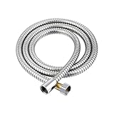 Brauseschlauch Zubehör Verlängerung Gartenschläuche Rohr 304 Pull Wasser Schwarz/Silber Flexibles Badezimmer Lange ausziehbar(Silver,2m)