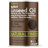 Materialix Leinöl-Firnis 1 L, lebensmittelechtes Öl für Holz, Bambus, Böden, Möbel, Schneidebretter, Tische, Küchenutensilien und vieles mehr!