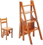 Klappbare Trittleiter aus Holz, wandelbares Aufbewahrungsregal für Zuhause und Präsentation