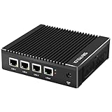 Sharevdi Mini PC Micro Firewall Appliance, In-tel Celeron J4125 Quad Core Mini Computer, Firewall Mini PC, 4X Intel 2.5 GbE I225-V LAN Ports,Unterstützung AES NI mSATA SSD (8G 128G)