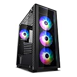 DEEPCOOL Matrexx 50 ADD-RGB 4F, Gaming-PC-Gehäuse, Mid-Tower E-ATX unterstützt, ARGB, gehärtetes Glas, Schwarz