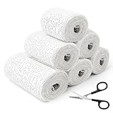 5/7.5/10cm x 2.7m Gips Abdruck Binden, 2 Babybauch Gipsbinden, Gipsbinden Set mit Schere, Gipsbinden zum Basteln, Schnelltrocknend Gipsbinden für Gipsabdruck, Gipsbinde Rolle für Modellierformen Maske