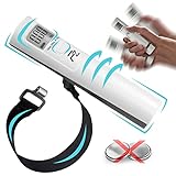 FLOWZOOM Batterielose Kofferwaage digital mit Haken | Gepäckwaage funktioniert ganz ohne Batterien | Hängewaage inkl. Transportbeutel und TARA-Funktion | Luggage scale | Modell: SHAKEE in weiß