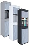 VCM Holz Büroschrank Aktenschrank Rollladen Rollladenschrank Schrank Ordner AktosXL Weiß
