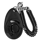 VILLFUL Klicker für Haustiertraining Hundeglocke katzentraining Armband für Clicker Tiertrainingswerkzeug Kleiderschrankknopf Kette Clickertraining für Katzen Klicker trainieren Abs Black