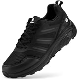FitVille Laufschuhe Herren Extra Weite Traillaufschuhe Straßenlaufschuhe Breit Sneaker Leicht Sportschuhe Outdoor Schuhe Bequeme Fitnessschuhe Trekkingschuhe Tiefschwarz 44 EU X-Weit