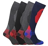 Bonjour 4 Paar Hochleistungs-Thermo-Skisocken für Herren, sortiert, Größe 39–45, Stil 2, 6-11
