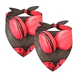 Hundehalstuch, Halstuch, waschbar, Zubehör für kleine, mittelgroße und große Hunde, Welpen, Katzen, Rot, 2 Stück