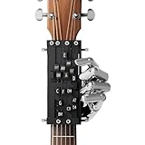 RUIPUOWNO Gitarrenakkorddrücker mit Doppelakkord, Gitarrenakkord-Hilfstool, Anfängerübung, Guitar Aid Akkordtrainer, Universell passend für 38/41 Zoll Akustikgitarren,Schwarz,13cm