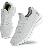Giniros Laufschuhe Damen Schuhe Sportschuhe Turnschuhe Sneaker Running Tennis Walkingschuhe Straßenlaufschuhe Fitness Jogging Leichte Atmungsaktiv rutschfeste Freizeitschuhe Outdoor Lichtgrau 39EU