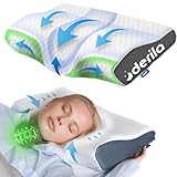 Derila Nackenkissen Kopfkissen, Memory Foam Kissen Original. Ergonomisches Kopfkissen, Nackenstützkissen, Seitenschläferkissen für Seiten, Rücken & Bauchschläfer (Queen, 1er Pack)
