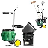 UPP Garten- & Werkzeugtrolley I Transportwagen mit 12 & 20 L Eimer | Gerätehalter und Tasche mit 12 Fächern für Gartenwerkzeug I Gartentrolley mit Rollen I 40 kg belastbar I 100 cm Langer Griff