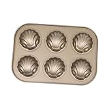 GALPADA 1Stück Antihaft Backform für Kuchen mit Muschel Design Runde Form Hochwertiges Backwerkzeug für Familiengerichte Goldene Farbe Langlebig und Sicher