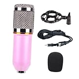 GOOHOCHY 1Stück Kondensatormikrofon Kabelmikrofon für Live Übertragungen Karaoke und Home Studio Mit Stoßfestem Ständer für Gesangsaufnahmen Geschenkidee für Freunde
