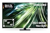 Samsung Neo QLED 4K QN90D Fernseher 75 Zoll, Samsung TV mit Neural Quantum 4K AI Gen2 Prozessor, Quantum-Matrix-Technologie, AI 4K Upscaling, Smart TV, KI TV, GQ75QN90DATXZG, Deutsches Modell [2024]