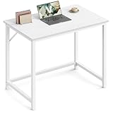 VASAGLE Tisch, Computertisch, Bürotisch, 80 x 50 x 76 cm, für Arbeitszimmer, Schlafzimmer, Wohnzimmer, ahornweiß-wolkenweiß LWD038W44V1