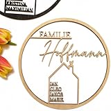 Türkranz Geschenk zur Hochzeit aus Holz mit Familienname | Geschenk an Brautpaar, Freunde, Familie zum Einzug/Einweihung | personalisiertes Familienschild | Türkranz Deko mit Namen