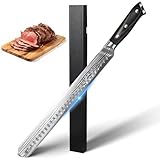 YFWOOD Schinkenmesser, 30 cm Scharf Aufschnittmesser, Lachsmesser, Dönermesser, Brisket Messer für Fleisch und BBQ, Ergonomisches Griffdesign, Geschenkpackung