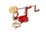 La Bonne Graine N4232R Pèle-Pommes Fixation Ventouse Apfelschäler, Klingen aus Edelstahl, Körper aus pulverbeschichtetem Stahlguss, rot, N