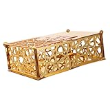 ZUNOXAZ Eid Alma Candy Box Süßigkeiten-Boxen Dekorative Gunstboxen Bonbonbevorzugskästen Kisten behandeln Geschenkboxen Kisten für Ramadan-Partybevorzugungen Acryl Golden