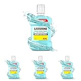 LISTERINE Cool Mint Mild 1000ml, antibakterielle Mundspülung ohne Alkohol mit mildem Geschmack, für ein langanhaltendes Frischegefühl, Mundwasser (Packung mit 4)