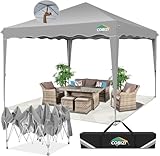 TOOLUCK Faltpavillon 3x3m wasserdicht| Pop-Up Pavillon höhenverstellbar | UV-Schutz 50+ | Partyzelt mit Tasche für Party, Hochzeit,Grau