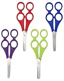 HUVZOR 4 Stk Therapeutenschere,Lernschere,Therapeutenschere mit Doppelgriff,Mutter-Kind- Schere mit Doppelgriff,Kinder Bastelschere Schule,Helferschere,für Eltern-Kind-Schüler