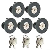 HanOaki Abschließbare Steckdosenabdeckung mit Schlüssel, Zinklegierung, Schutz für elektrische Steckdosen, Diebstahlschutz und Kindersicherheit, Dunkelgrau, 5 Stück