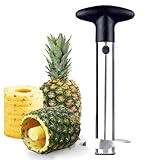 Ananasschneider, Ananas Schäler, Ananas Entkerner, Pineapple Cutter, Für Gewürfelte Früchte Ringe, Ananas Schneider Mit Edelstahlklinge in Lebensmittelqualität Und Abs-Griff (Schwarz)