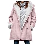 Wolljacken Damen Teddy Fleece Jacke Sherpa Wollmantel Warm Gefüttert Teddyjacke Comfort Stilvoll Atmungsaktives Herbstjacke Winter Teddy Mantel Herbst Fleecejacke Outdoor Causal Einfarbig Jacke