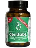 denttabs Zahnputztabletten Minze mit Fluorid im XXL Vorratsglas 250 Tabs, ausreichend für 4 Monate natürliche Zahnpflege. Die vollwertige Alternative zu herkömmlicher Zahncreme.
