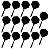 Rongxze 14 Stück Dart Schäfte, Dart Flights mit Schäfte, Dartpfeile Zubehör, Dart Schäfte und Flights aus einem Stück für Darts Dartpfeil Spiel, 2BA Dartfässer, Dartscheiben, Schwarz