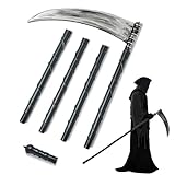 GDLOKFU Halloween Sense Sensenmann 140cm – Zerlegbare Todessense aus Kunststoff, Grim Reaper Sichel, Kostüm Zubehör für Erwachsene & Kinder, Horror Deko Accessoire für Karneval & Fasching