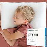 KNERST® Kinderkopfkissen - Ergonomisches Kissen Kinderzimmer mit Memory-Schaum - Kissen 40x60x6 cm ideal als Kinderkissen - Kopfkissen 40x60 für erholsamen Schlaf inkl. Kissenbezug - Kissen Kinder