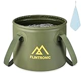 Flintronic Outdoor Faltschüssel 10L/20L, Outdoor Falteimer, Faltbarer Fischeimer, Aus Langlebigem Planen Gewebe, Als Waschschüssel, Spülwanne, Spülschüssel