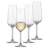 SCHOTT ZWIESEL Sektglas Tulip (4er-Set), zeitlose Champagner Gläser mit Moussierpunkt, spülmaschinenfeste Tritan-Kristallgläser, Made in Germany (Art.-Nr. 123610)
