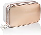 Make Up Tasche für Damen - Edle Kosmetiktasche klein - Schminktasche - Makeup Bag - Geschenk Frau - Kleiner Kosmetikbeutel - Rosegold Lily England