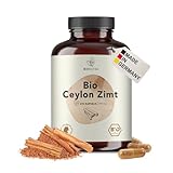 BIONUTRA® Bio Ceylon Zimt Kapseln hochdosiert, 1200 mg Tagesdosis, rückstandskontrolliert, deutsche Herstellung, vegan, laktose- & glutenfrei, ohne Zusätze, Zimt Ceylon, 270 Stück x 600 mg