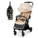 Kinderkraft APINO Buggy bis 22 kg, Liegebuggy, Kinderwagen, Leicht - 7,5kg, Automatisches zusammeklappen, Verstellbare Rückenlehne bis zur Liegeposition, ideal für Reisen, Beige