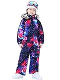 SNBOCON Wasserdichter farbenfroher einteiliger Overall für Kinder, Skianzüge, Schneeanzüge, Winter-Jumpsuits, Snowboarden (160 cm, Stern)