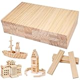 40 Stück Holzleisten zum Basteln, 110 X 20 X 8 mm Holz Klötzchen zum Basteln, Bastelholz Klötzchen, Bastelklötzchen Eiche, Klötzchenmann Bastelklötzchen für Heimwerkerprojekte und Deko, Bau