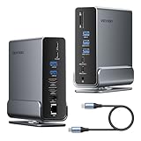 VENTION Docking Station Dual Monitor 16-in-1 Triple Display USB-C Laptop Dockingstation für Windows PC, Thunderbolt 3/4, Dell, HP, mit Dual 4K HDMI, DP, 10Gbps USB, RJ45, 100W PD, Audio, SD/TF