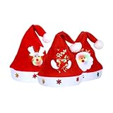 Weihnachtsmütze, dekorativ, LED, Weihnachtsmann, Festival, Urlaub, Party, Verkleidung, Uni, Filz, Nikolausmütze für Erwachsene und Kinder